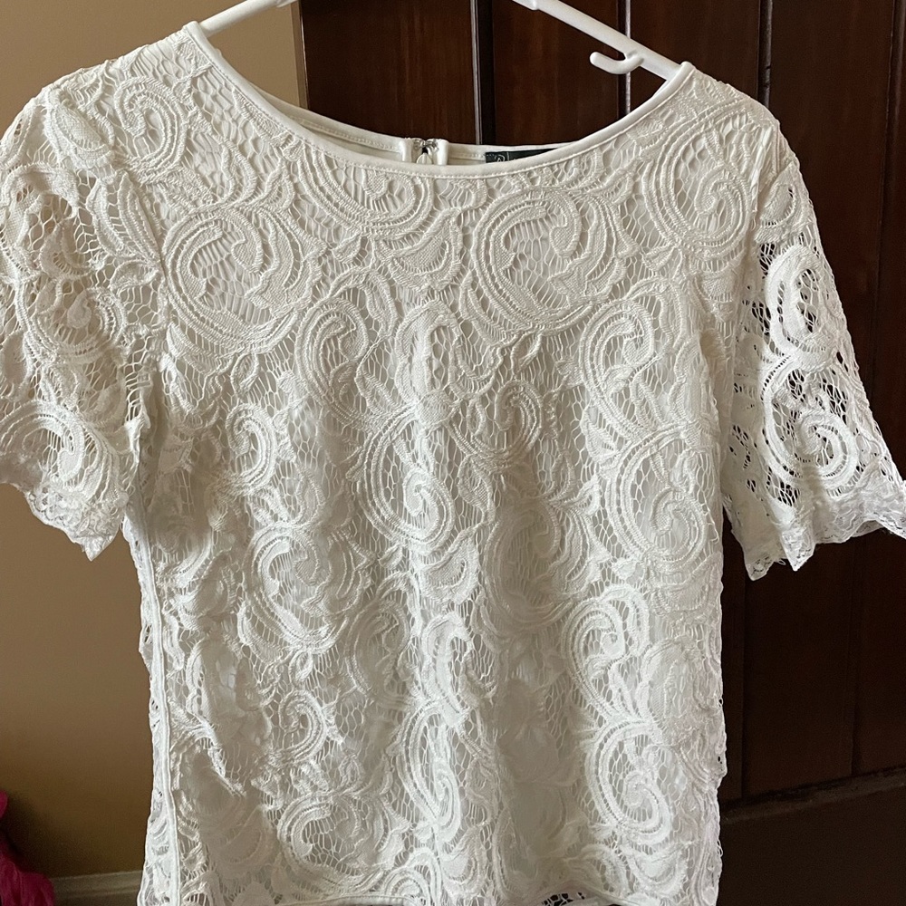 Girls White Short Sleeve Size Small Top